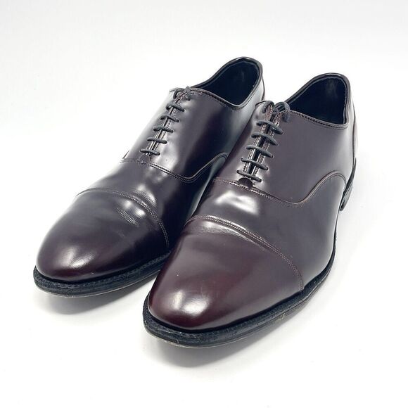 ALLEN EDMONDS Bond Street Cap Toe Oxfords Mahogany Dress Shoes Mens Size 11.5 D - Picture 1 of 10